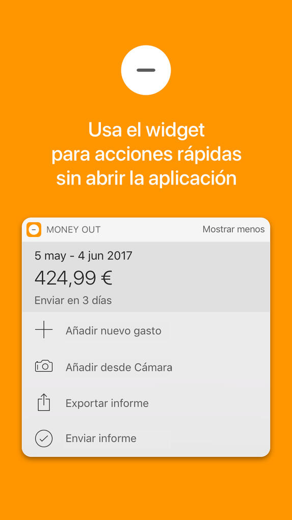 Usa el widget para acciones rápidas