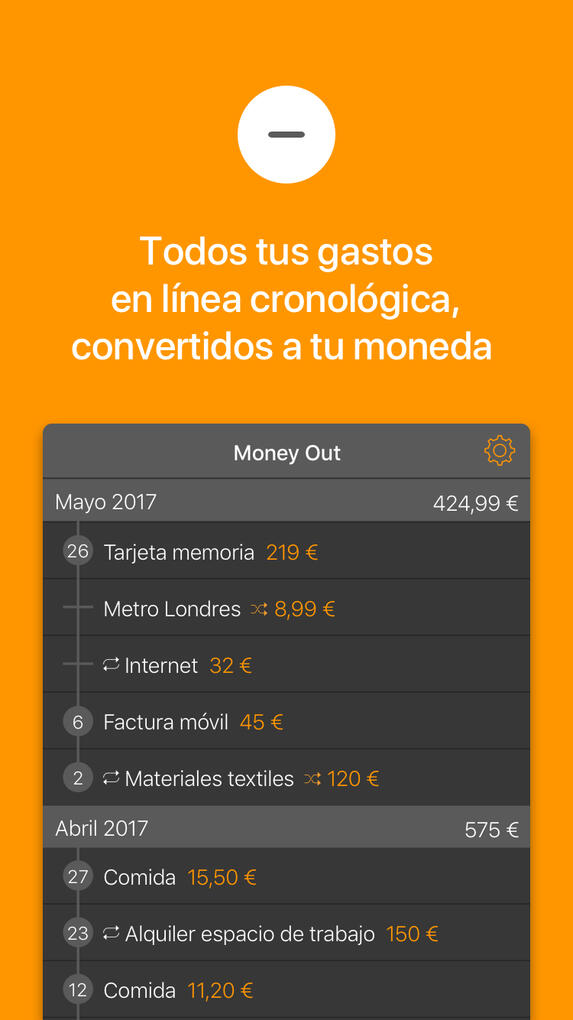Todos tus gastos, convertidos a tu moneda