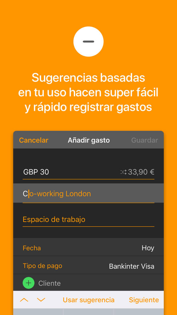 Sugerencias basadas en tu uso hacen faćil