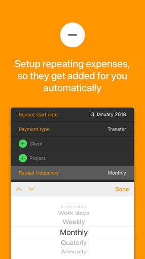 Setup repeating expenses, so they get added automatically Setup repeating expenses, so they get added automatically