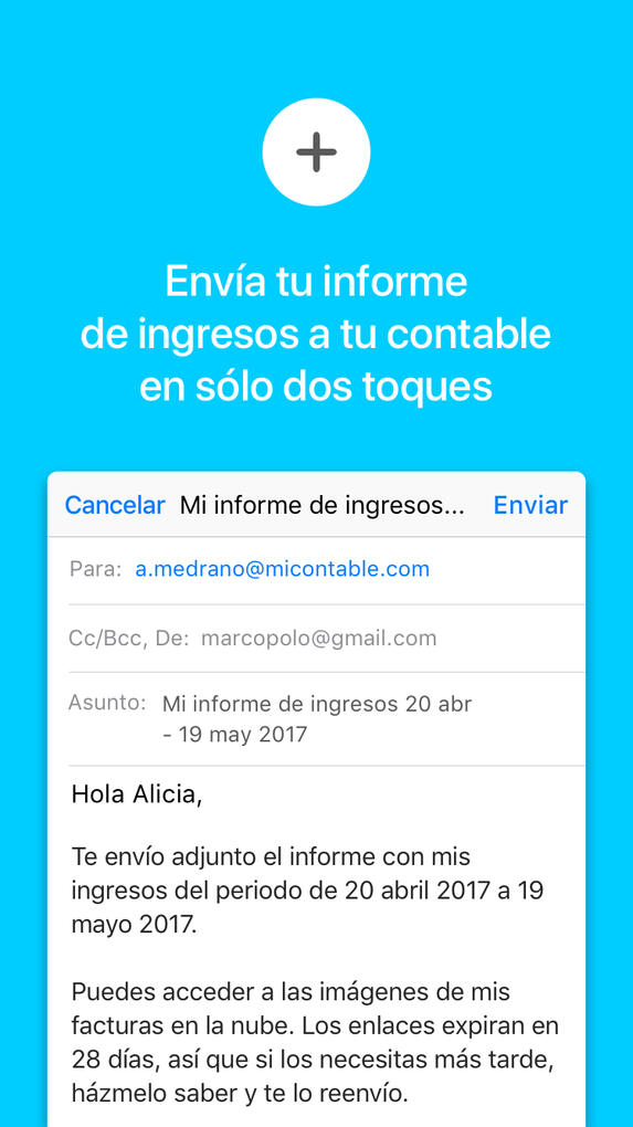 Envía tu informe de ingresos a tu contable