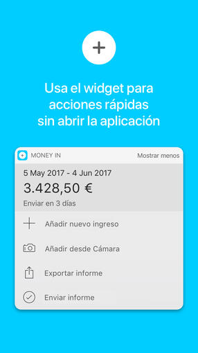Usa el widget para acciones rápidas Usa el widget para acciones rápidas