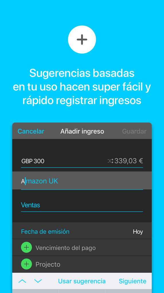 Sugerencias basadas en tu uso hacen faćil